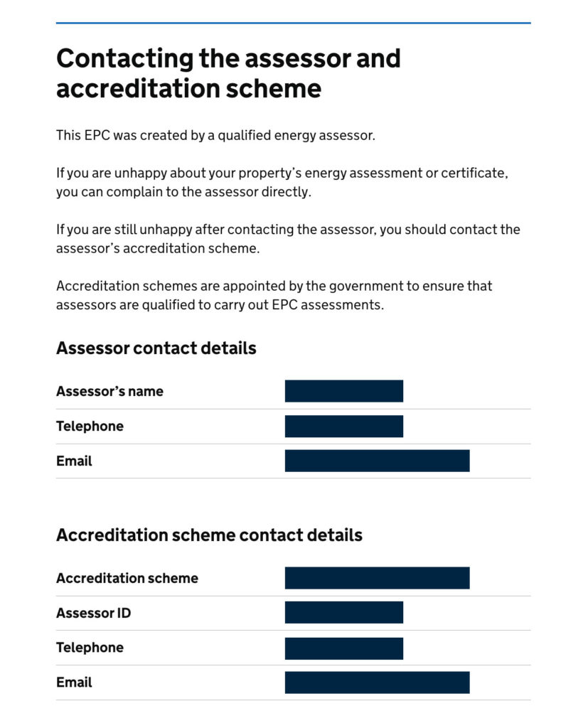 wrong epc contact assessor and accreditation scheme